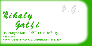 mihaly galfi business card
